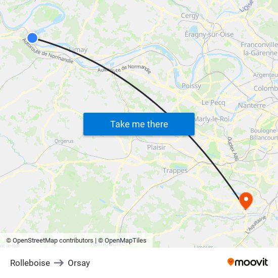 Rolleboise to Orsay map