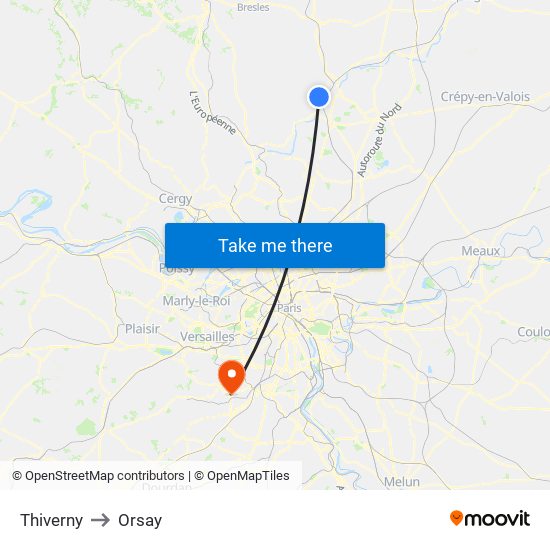 Thiverny to Orsay map