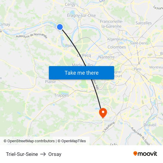 Triel-Sur-Seine to Orsay map