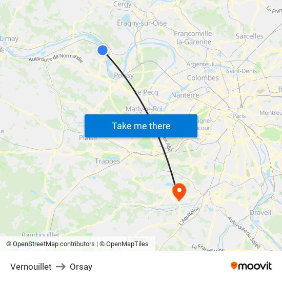 Vernouillet to Orsay map