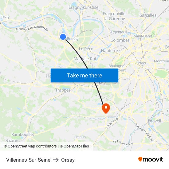 Villennes-Sur-Seine to Orsay map