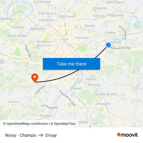 Noisy - Champs to Orsay map