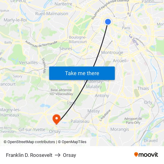 Franklin D. Roosevelt to Orsay map