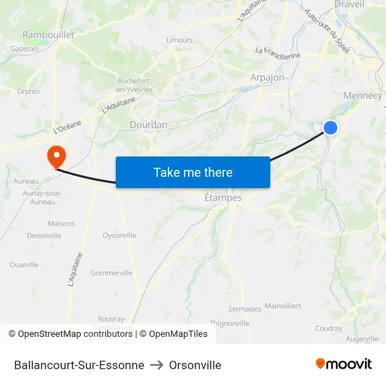 Ballancourt-Sur-Essonne to Orsonville map
