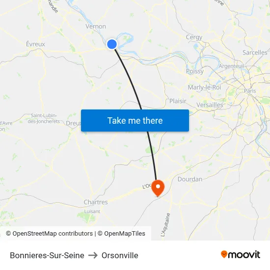 Bonnieres-Sur-Seine to Orsonville map