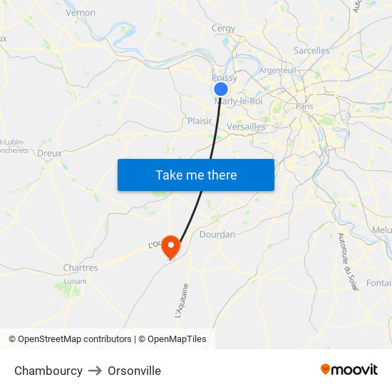 Chambourcy to Orsonville map