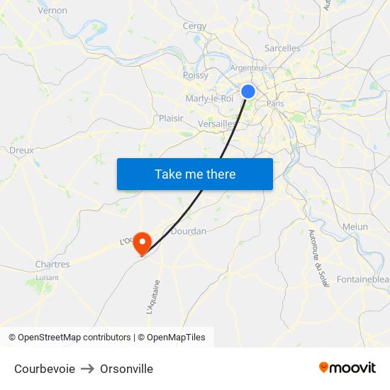 Courbevoie to Orsonville map