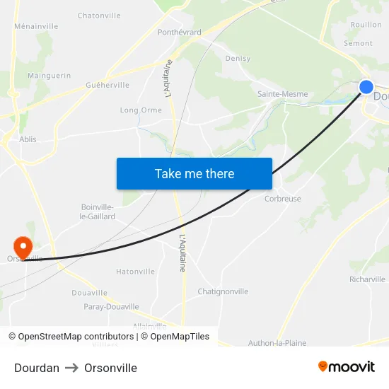 Dourdan to Orsonville map