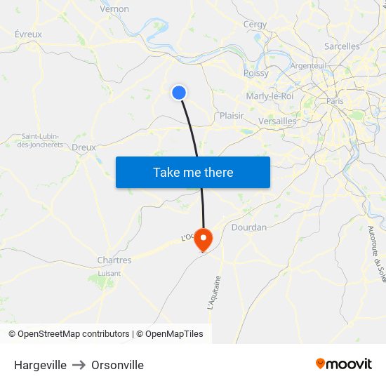 Hargeville to Orsonville map