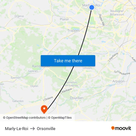 Marly-Le-Roi to Orsonville map