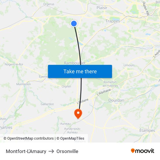 Montfort-L'Amaury to Orsonville map