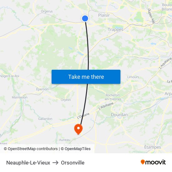 Neauphle-Le-Vieux to Orsonville map