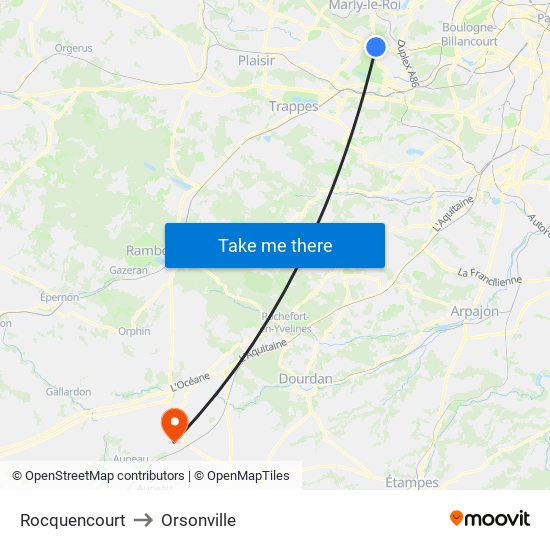 Rocquencourt to Orsonville map