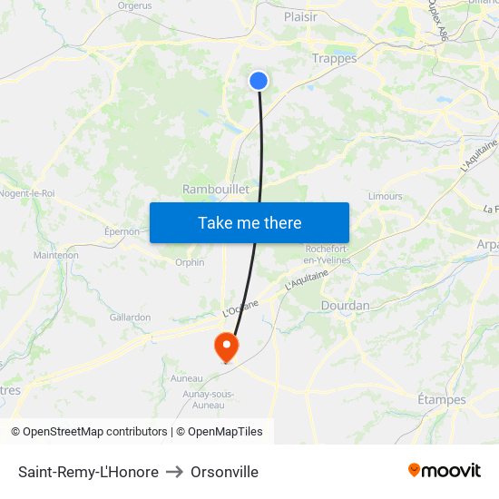 Saint-Remy-L'Honore to Orsonville map
