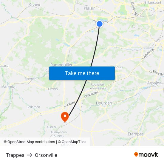Trappes to Orsonville map