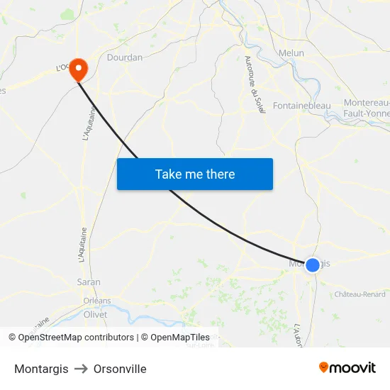 Montargis to Orsonville map