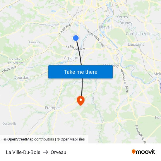 La Ville-Du-Bois to Orveau map