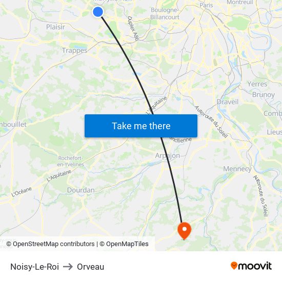 Noisy-Le-Roi to Orveau map