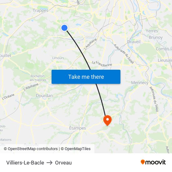 Villiers-Le-Bacle to Orveau map