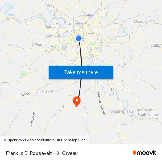 Franklin D. Roosevelt to Orveau map