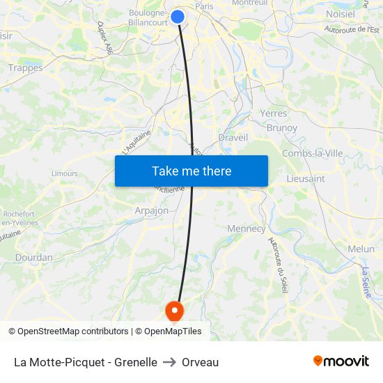 La Motte-Picquet - Grenelle to Orveau map