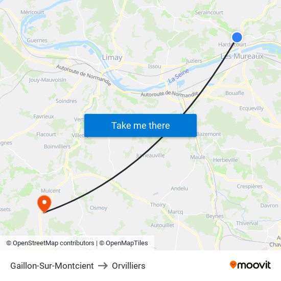 Gaillon-Sur-Montcient to Orvilliers map
