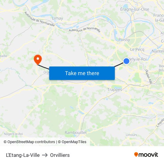 L'Etang-La-Ville to Orvilliers map