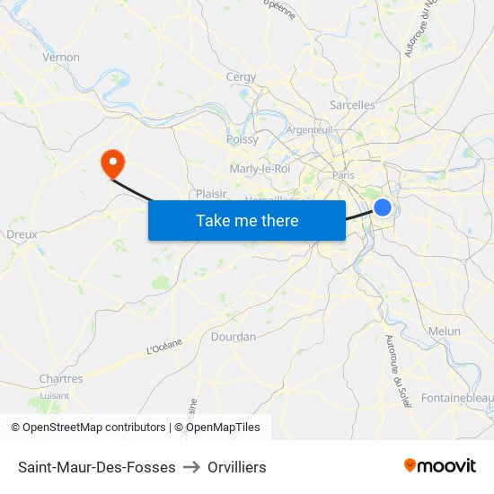 Saint-Maur-Des-Fosses to Orvilliers map