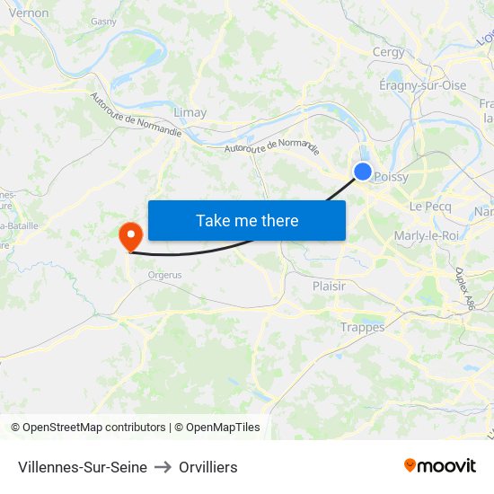 Villennes-Sur-Seine to Orvilliers map