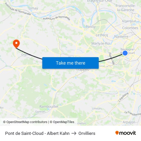 Pont de Saint-Cloud - Albert Kahn to Orvilliers map