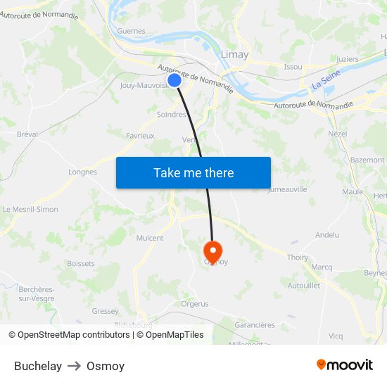 Buchelay to Osmoy map