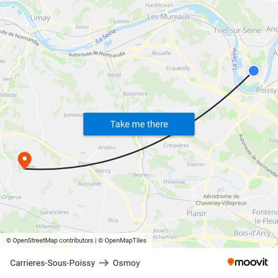 Carrieres-Sous-Poissy to Osmoy map