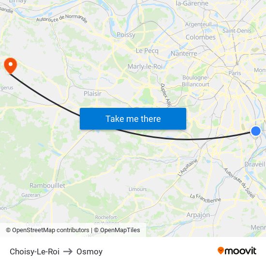Choisy-Le-Roi to Osmoy map