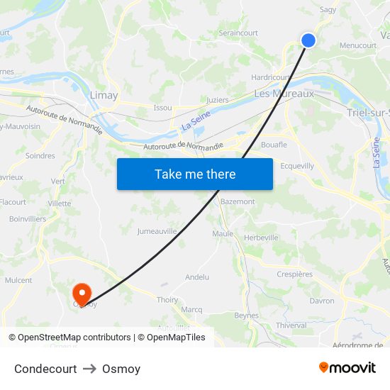 Condecourt to Osmoy map