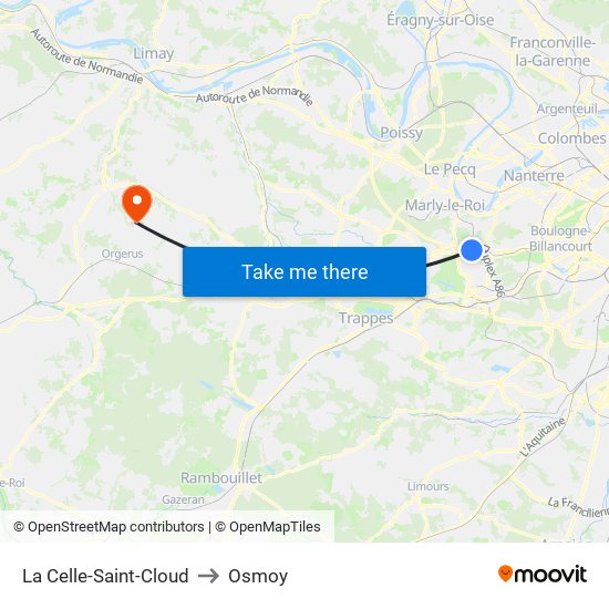 La Celle-Saint-Cloud to Osmoy map