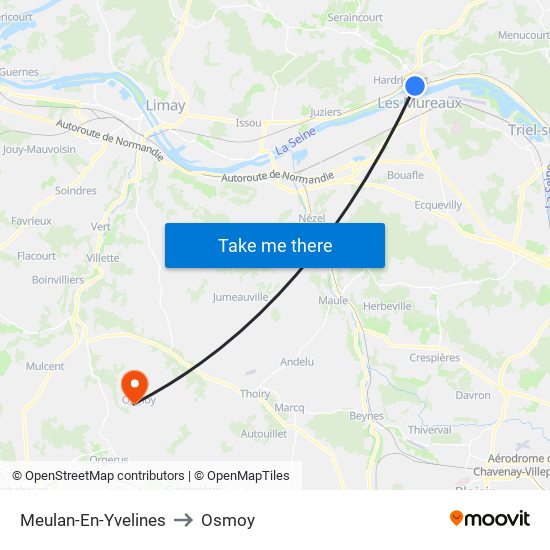 Meulan-En-Yvelines to Osmoy map
