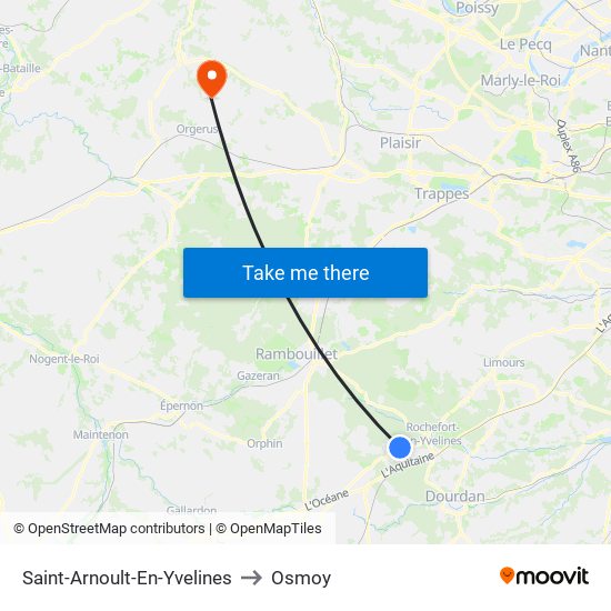 Saint-Arnoult-En-Yvelines to Osmoy map