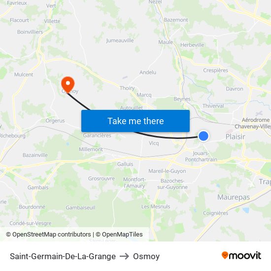 Saint-Germain-De-La-Grange to Osmoy map