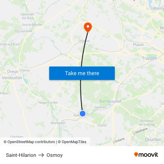 Saint-Hilarion to Osmoy map