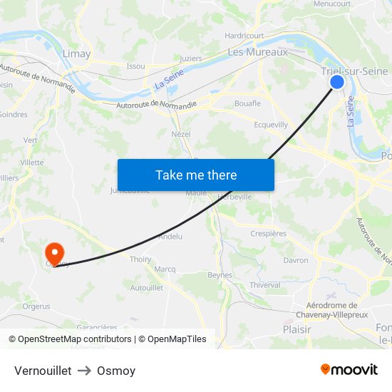 Vernouillet to Osmoy map
