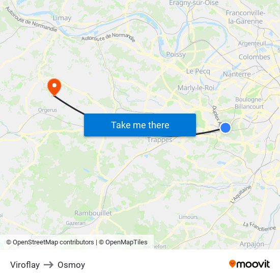 Viroflay to Osmoy map