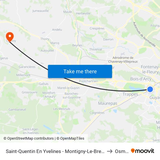 Saint-Quentin En Yvelines - Montigny-Le-Bretonneux to Osmoy map