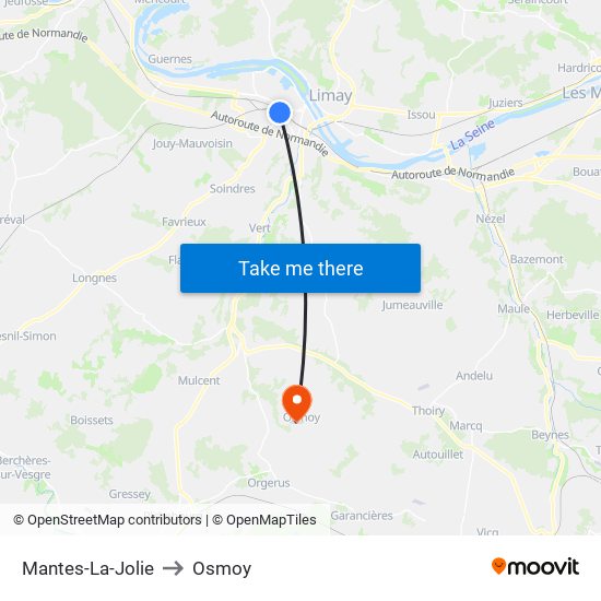 Mantes-La-Jolie to Osmoy map