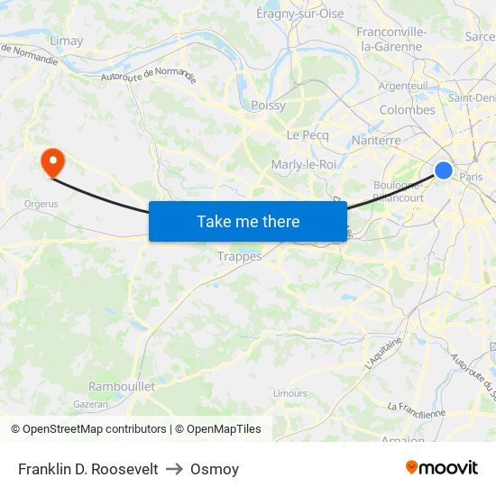 Franklin D. Roosevelt to Osmoy map