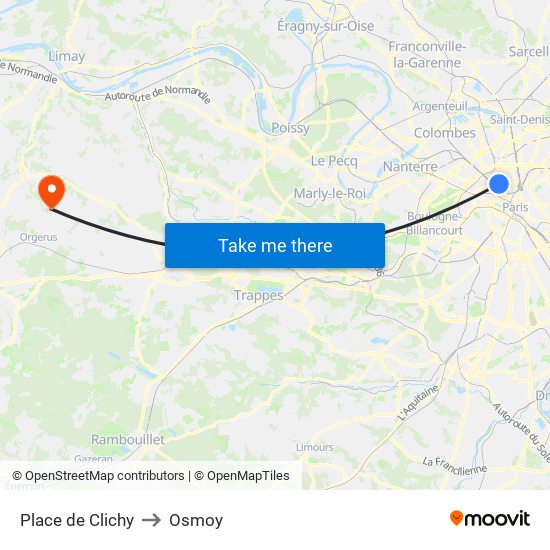 Place de Clichy to Osmoy map