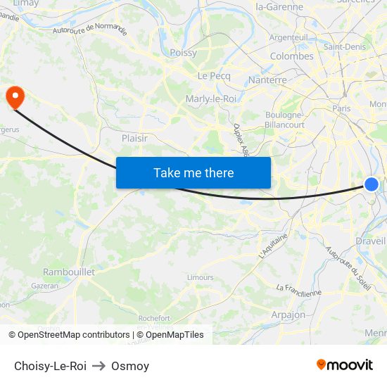 Choisy-Le-Roi to Osmoy map