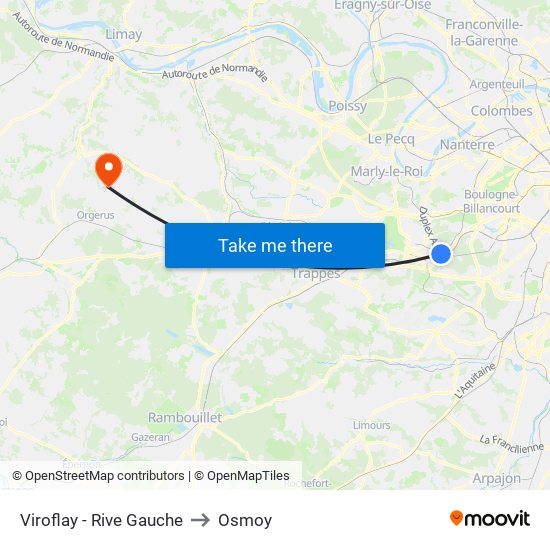 Viroflay - Rive Gauche to Osmoy map