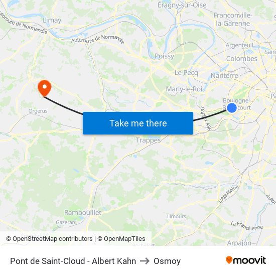 Pont de Saint-Cloud - Albert Kahn to Osmoy map