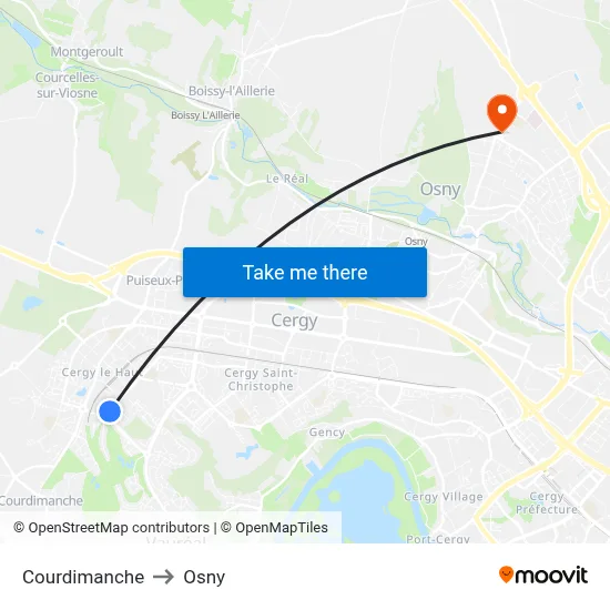 Courdimanche to Osny map