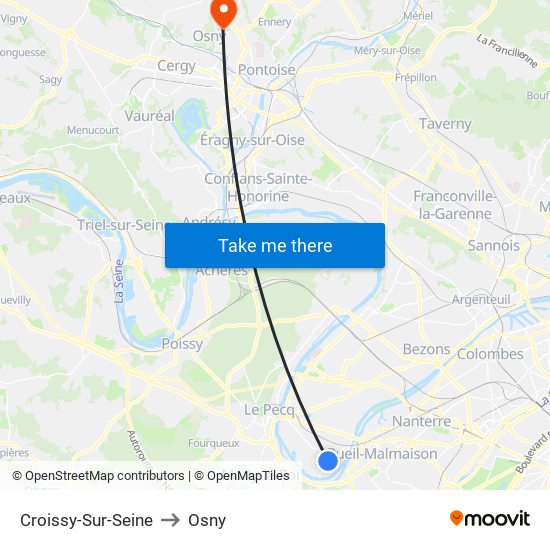 Croissy-Sur-Seine to Osny map